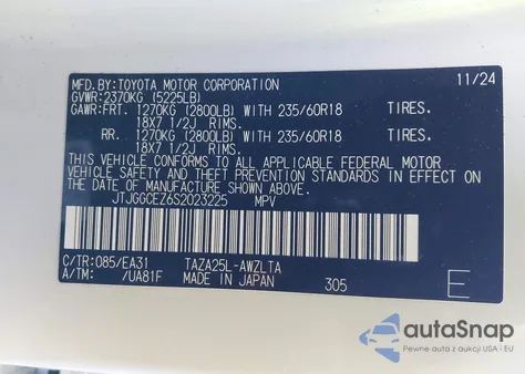 2025 Lexus Nx 350 Premium from USA, damaged, VIN JTJGGCEZ6S2023225